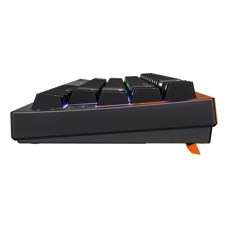 Mechaninė žaidimų klaviatūra Cherry K5 Pro TMR Compact — 65 % QWERTY US, laidinė USB, RGB, juoda / oranžinė
