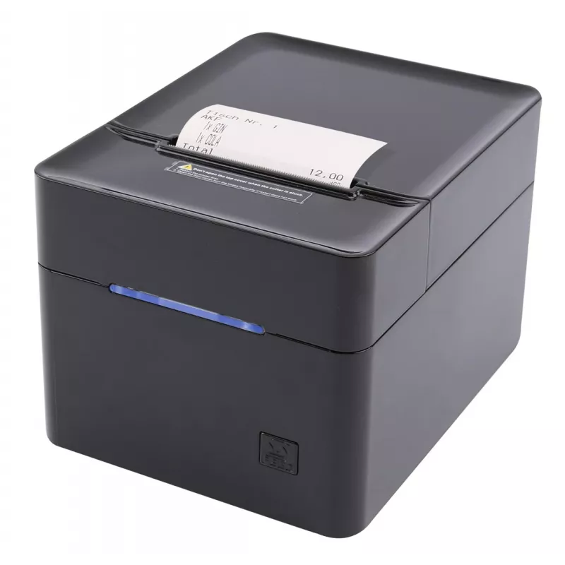 POS spausdintuvas Olympia 947990055 — Tiesioginė terminė, 250 mm/s, 80 mm ritinėlio skersmuo, 80 mm spausdinimo plotis, USB Type-A, RS-232, laidinis, juodas