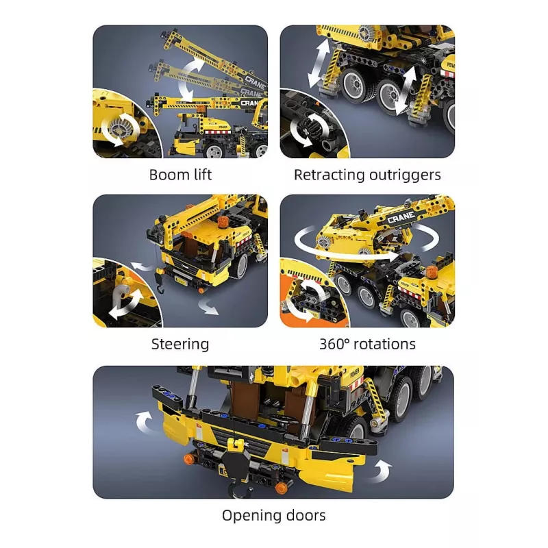 Mobilus kranas Jamara CaDA modelis 402886 — konstrukcinis rinkinys, juodos ir geltonos spalvos, nuo 8 metų