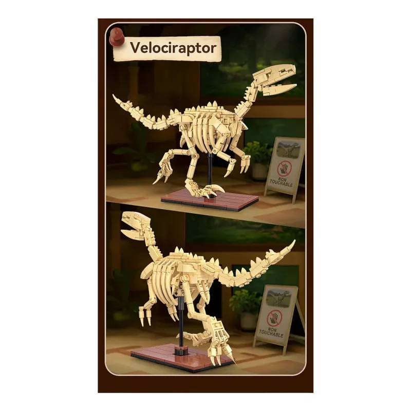 Statybinis rinkinys Jamara CaDA Dinozaurų fosilija Velociraptor — 256 dalys, amžius 8+, smėlinė/ruda