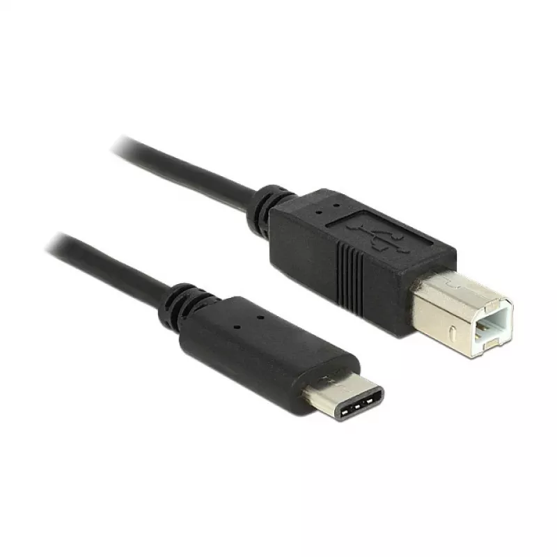 USB kabelis DeLOCK 0,5 m USB2.0-C/USB2.0-B juodas