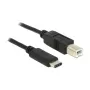 USB kabelis DeLOCK 0,5 m USB2.0-C/USB2.0-B juodas