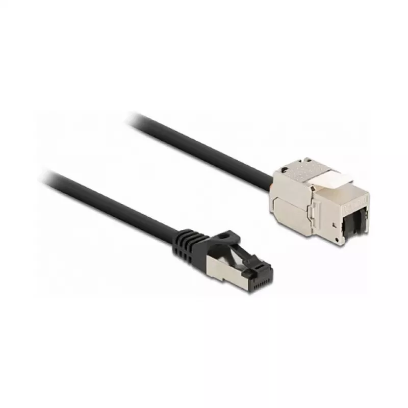 Nuimamas plokščias Cat.6A laidas RJ45 kištukas į „Keystone“ modulį RJ45 lizdas DeLOCK 87029