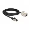 Nuimamas plokščias Cat.6A laidas RJ45 kištukas į „Keystone“ modulį RJ45 lizdas DeLOCK 87029