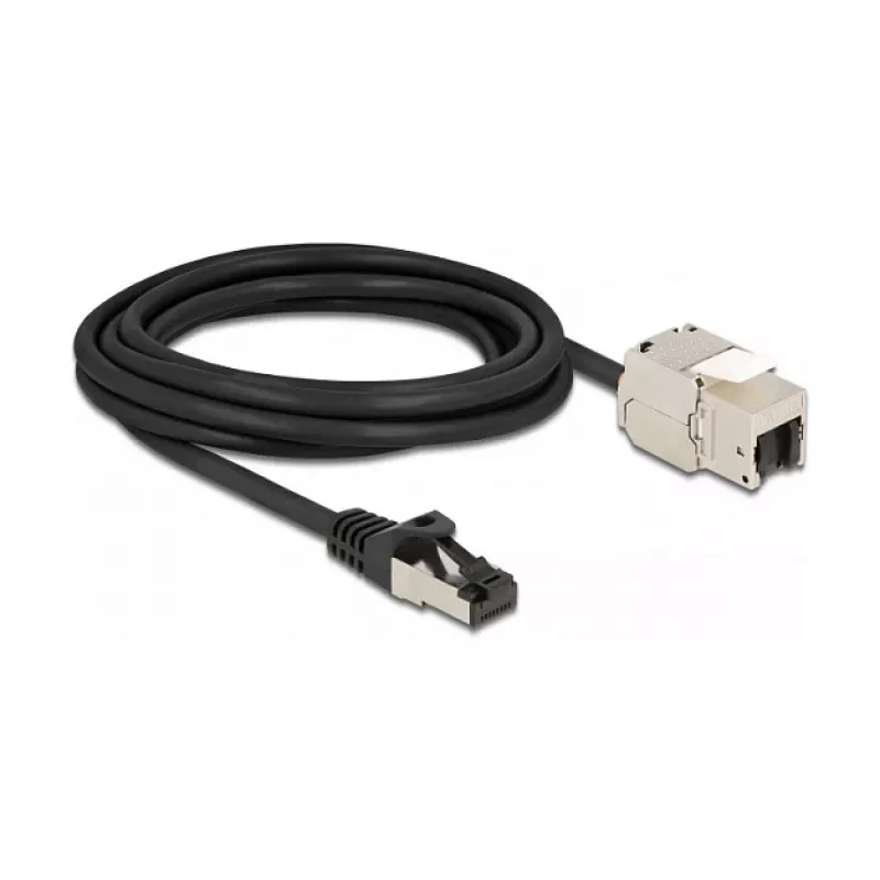 Nuimamas plokščias Cat.6A laidas RJ45 kištukas į „Keystone“ modulį RJ45 lizdas DeLOCK 87029
