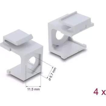 “Keystone” dangtelis baltas su 7 mm kabelio įvadu, pakuotėje 4 vnt. — DELock 87609