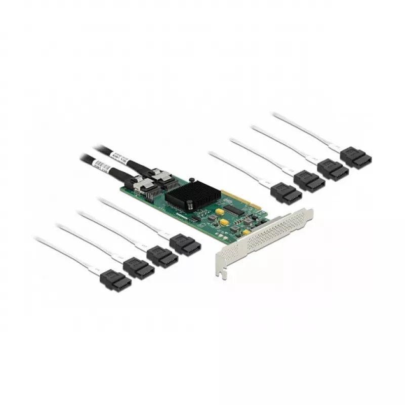 DeLOCK 8 prievadų SATA PCI Express x8 kortelė su prijungimo kabeliu