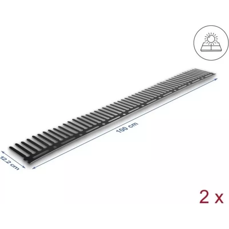 Paukščių atbaidymo barjeras fotovoltinėms sistemoms DELOCK 1 m, 2 vnt., ruda, 122 mm