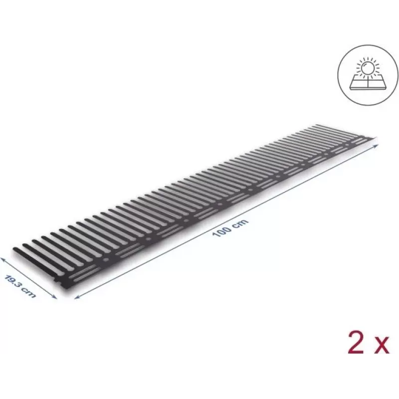 Paukščių atbaidymo barjeras fotovoltinėms sistemoms DELOCK 1 m — 2 vnt., rudas, 193 mm