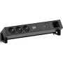 Maitinimo modulis Bachmann DESK2 su 3x Schuko (CEE 7/3), 1x USB-C 100W ir 1x ant laido montuojama jungtimi, RAL9005