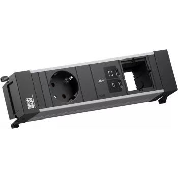 Maitinimo rėmo lizdo modulis Bachmann BM0024291 su 1x CEE7/3, 1x USB-C PD 45W, 1x CM laidas L=0,2 m