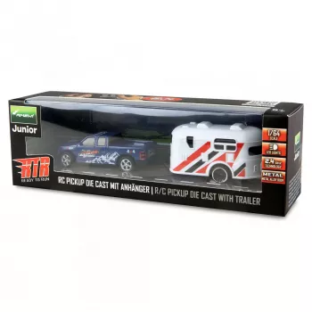 RC pikapas Amewi 22680 1:64 mastelio RTR su priekaba, mėlynas