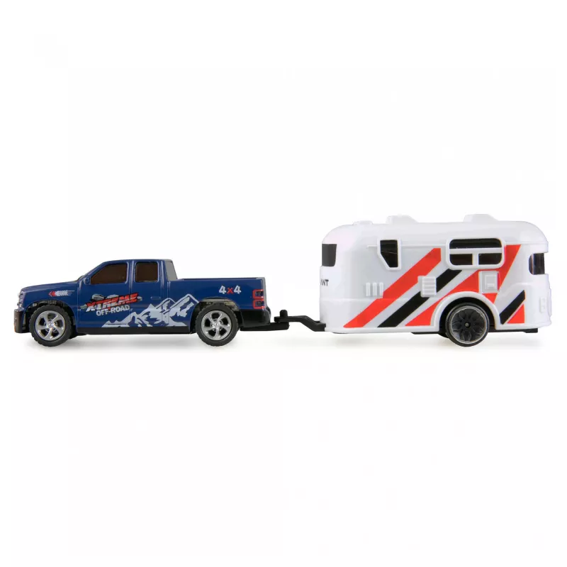 RC pikapas Amewi 22680 1:64 mastelio RTR su priekaba, mėlynas