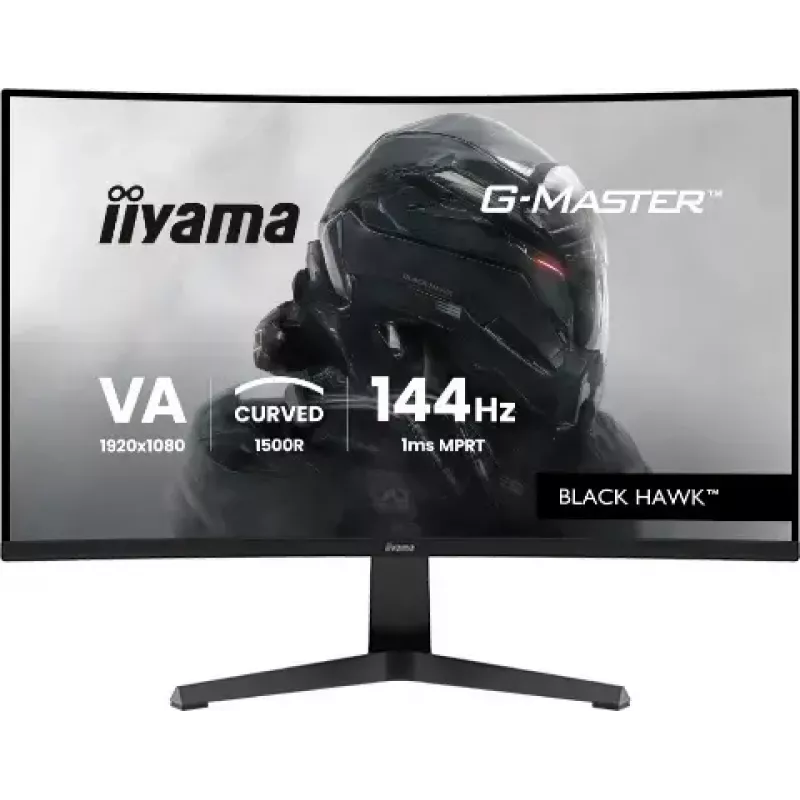 Monitorius IIYAMA G-MASTER GC2781HSU-B1 27 colių lenktas VA 1920×1080 144 Hz USB šakotuvas garsiakalbiai VESA juoda