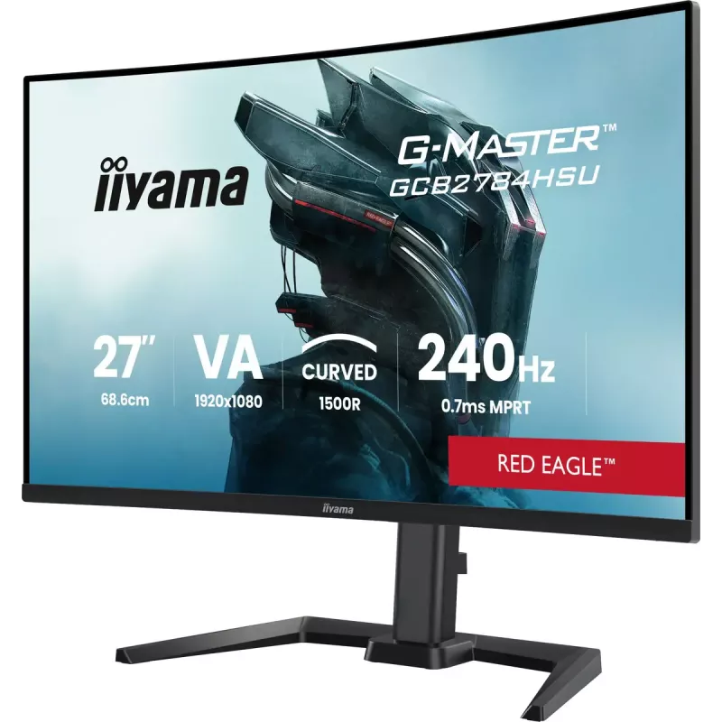 27 colių IIYAMA G-MASTER GCB2784HSU-B1 lenktas VA žaidimų monitorius 240Hz FHD 1920x1080 USB šakotuvas garsiakalbiai VESA