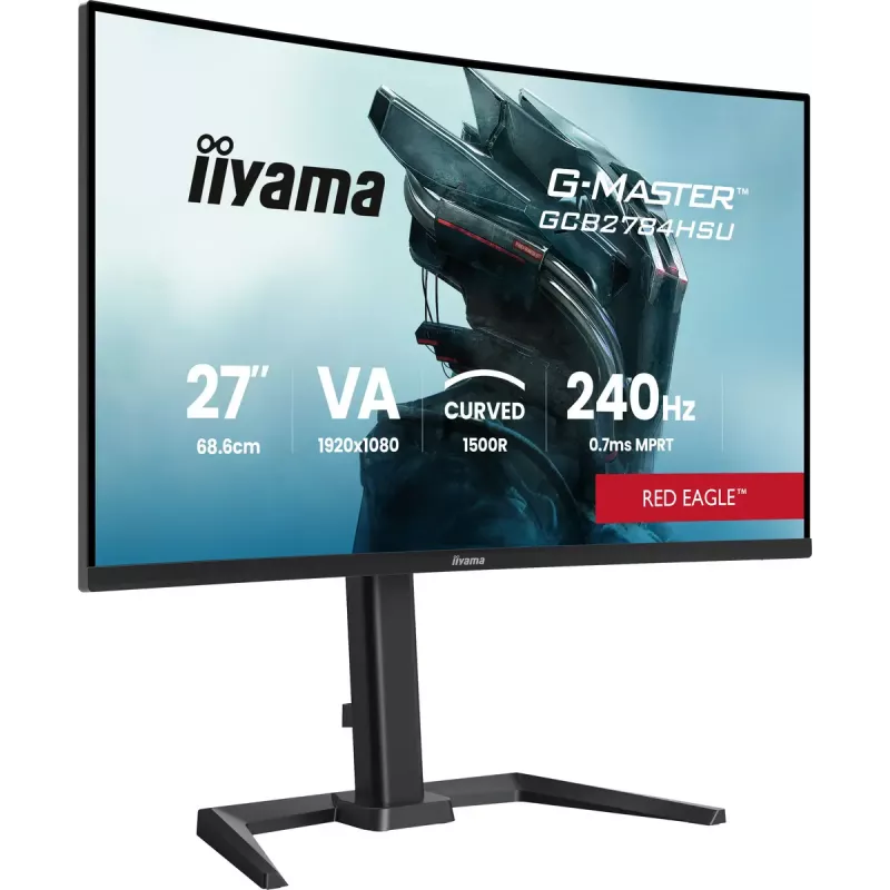 27 colių IIYAMA G-MASTER GCB2784HSU-B1 lenktas VA žaidimų monitorius 240Hz FHD 1920x1080 USB šakotuvas garsiakalbiai VESA
