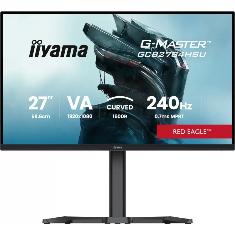 27 colių IIYAMA G-MASTER GCB2784HSU-B1 lenktas VA žaidimų monitorius 240Hz FHD 1920x1080 USB šakotuvas garsiakalbiai VESA