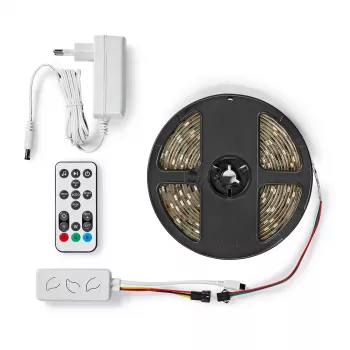 Išmanioji juostelė Nedis WIFILS51CRGB — Wi‑Fi, RGB, 24 W, 1 m laidas, 12 mm plotis