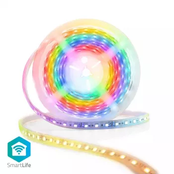 Išmanioji juostelė Nedis WIFILS51CRGB — Wi‑Fi, RGB, 24 W, 1 m laidas, 12 mm plotis