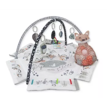 Vaikiškas žaidimų kilimėlis milly mally Baby Mat 5in1 Minky – daugiafunkcis 5-in-1 kūdikių kilimėlis pilvuko mankštai, žaidimui, poilsiui, ropojimui, kelionėms