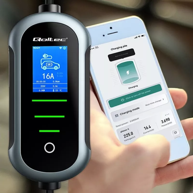 Elektrinio automobilio įkroviklis QOLTEC 11 kW 400 V CEE 16 A su WiFi