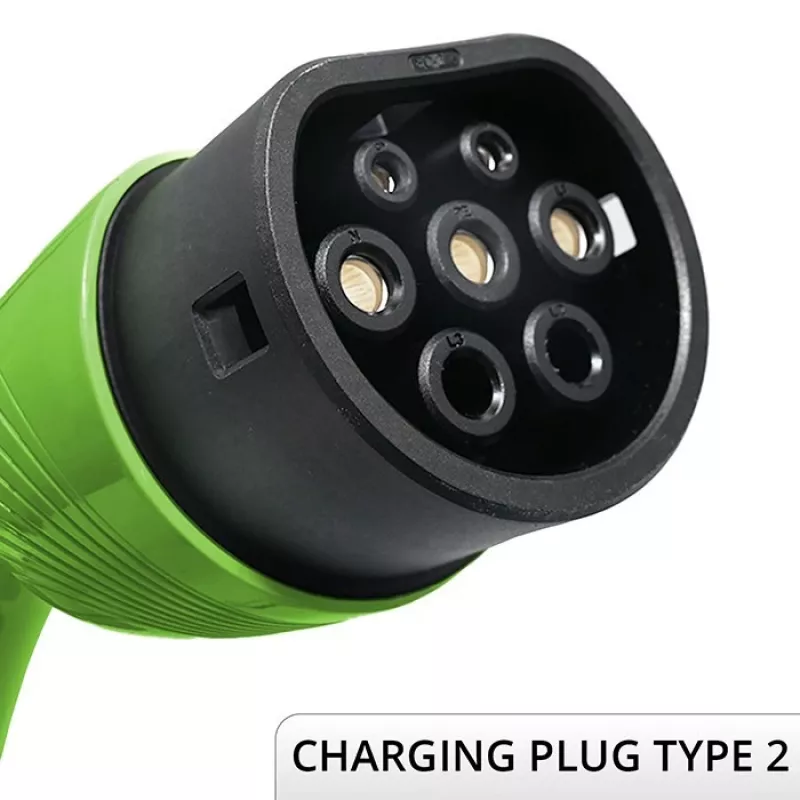 Prie sienos montuojamas elektromobilio įkroviklis QOLTEC 7 kW 230V CEE 32A su Wi‑Fi ir LCD (modelis 52721)
