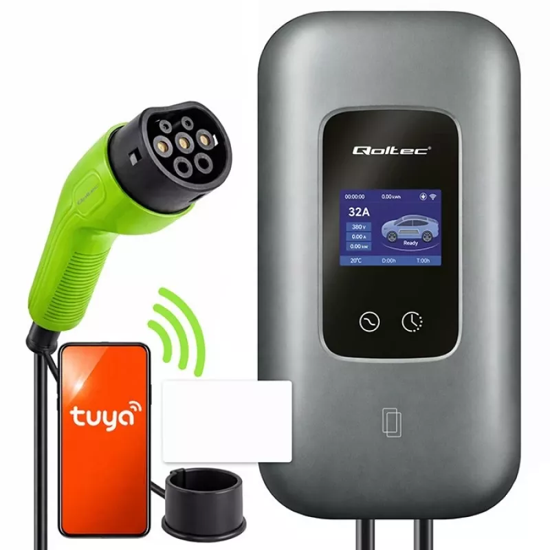EV įkrovimo stotelė QOLTEC 3-fazė 22 kW 32 A su WiFi (modelis 52723)