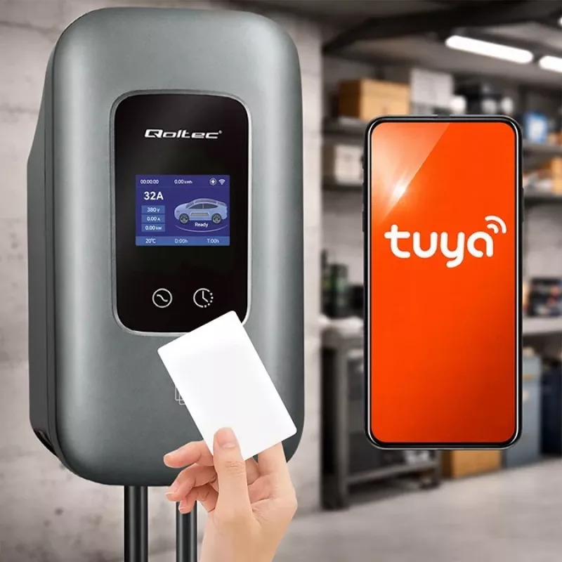 EV įkrovimo stotelė QOLTEC 3-fazė 22 kW 32 A su WiFi (modelis 52723)