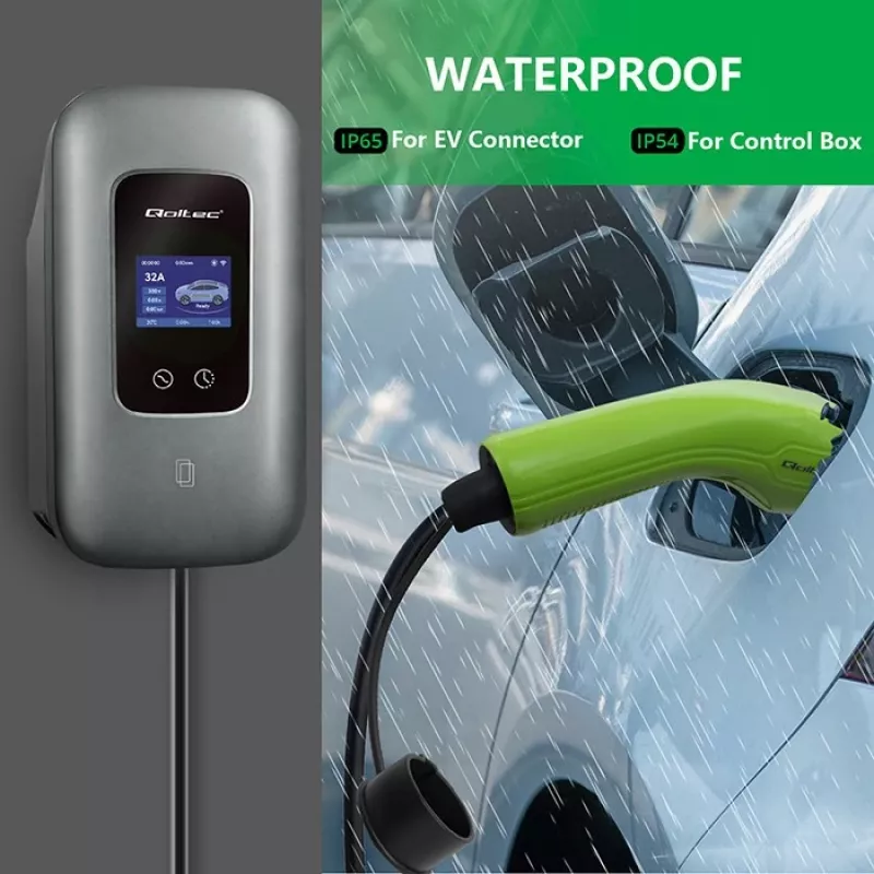 EV įkrovimo stotelė QOLTEC 3-fazė 22 kW 32 A su WiFi (modelis 52723)