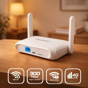 Maršrutizatorius QOLTEC 56980 — 4G LTE korinis maršrutizatorius su Wi‑Fi 6
