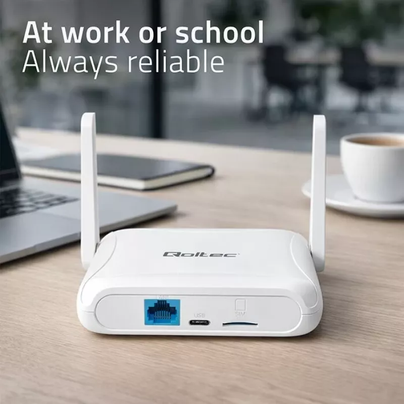 Maršrutizatorius QOLTEC 56980 — 4G LTE korinis maršrutizatorius su Wi‑Fi 6