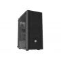 Fury Shobo SH8F Midi Tower kompiuterio korpusas — juodas, su langu, be PSU, 2×USB 3.0, 1×USB 2.0, 2×garso, komplektuojamas su 4×120mm ventiliatoriais