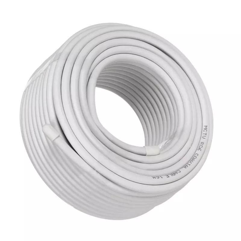Koaksialinis kabelis MACLEAN MCTV-470 RG-6/U 25 m, baltas