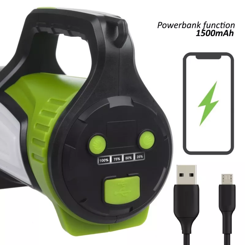 Žibintuvėlis MACLEAN MCE345 LED 3-in-1 su išorinės baterijos funkcija, 5W XM-L-T6, šalta balta 6500K, 3×18650 3.7V 4500mAh