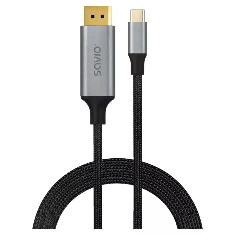 USB-C į DisplayPort laidas SAVIO CL-208 (DisplayPort 1.2, 2 m)