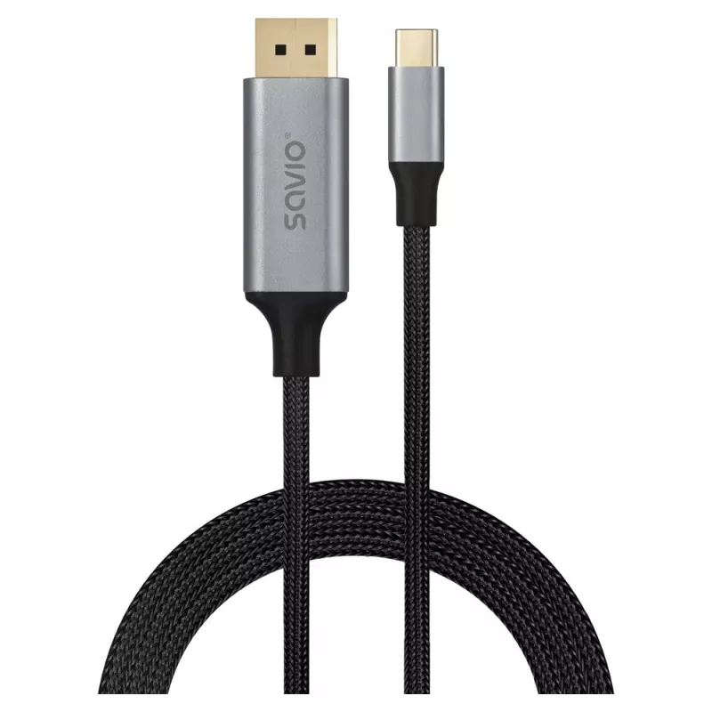 USB-C į DisplayPort laidas SAVIO CL-208 (DisplayPort 1.2, 2 m)