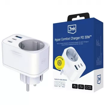 3MK Charger Comfort Charger GaN 30W White – USB maitinimo adapteris, 30W GaN išvestis