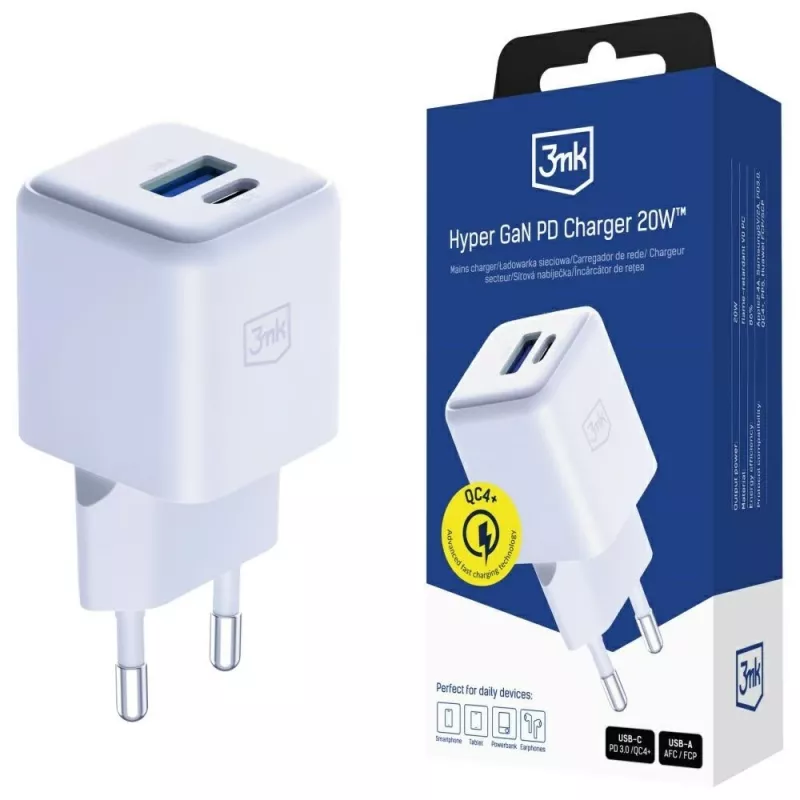 Įkroviklis Vidinis 3MK Hyper GaN Universalus Greitasis Įkrovimas 100-240V