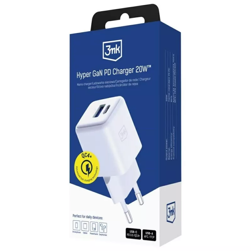 Įkroviklis Vidinis 3MK Hyper GaN Universalus Greitasis Įkrovimas 100-240V