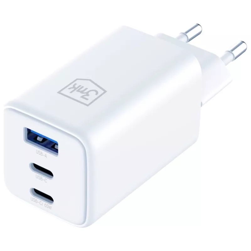 3MK Charger Hyper GaN 65W QC4+ — USB GaN 65W greitasis įkroviklis su QC4+ palaikymu