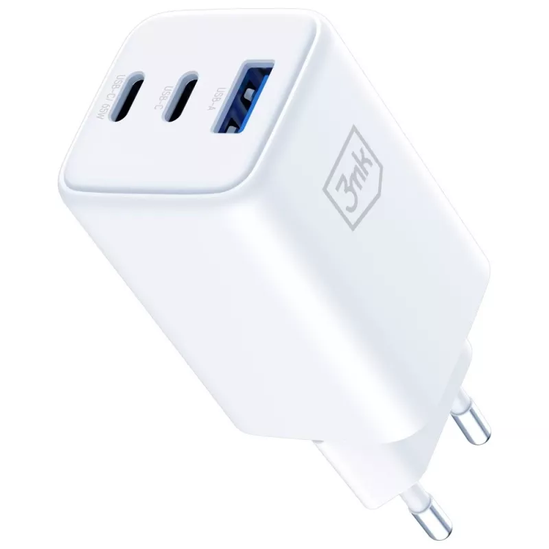 3MK Charger Hyper GaN 65W QC4+ — USB GaN 65W greitasis įkroviklis su QC4+ palaikymu
