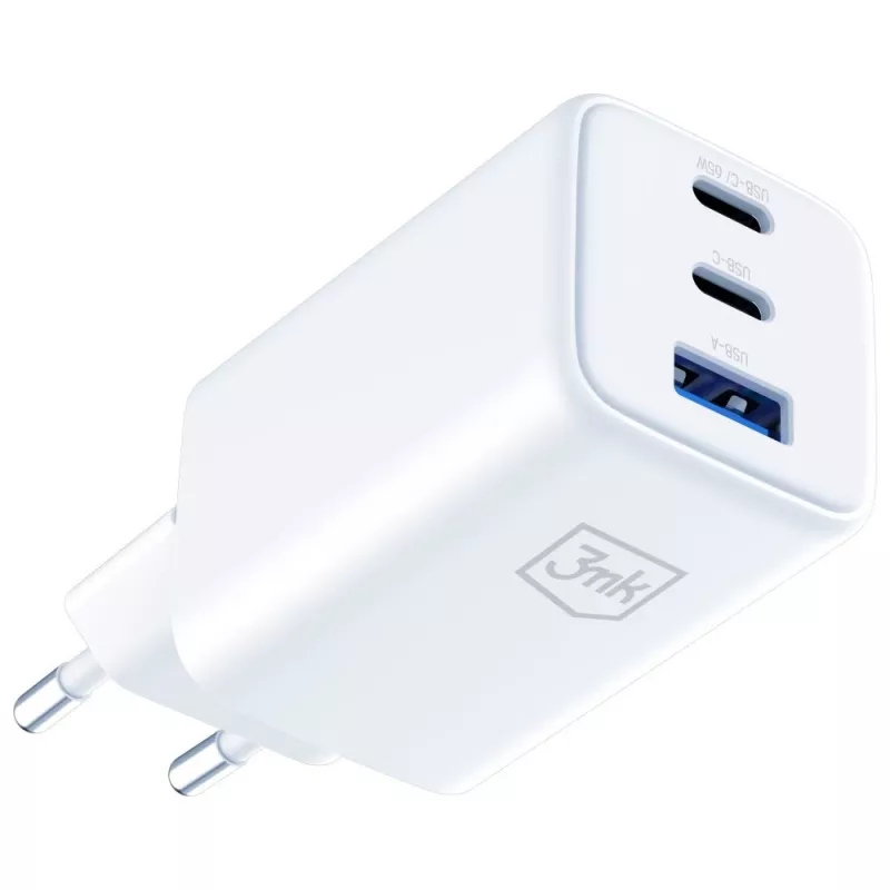 3MK Charger Hyper GaN 65W QC4+ — USB GaN 65W greitasis įkroviklis su QC4+ palaikymu