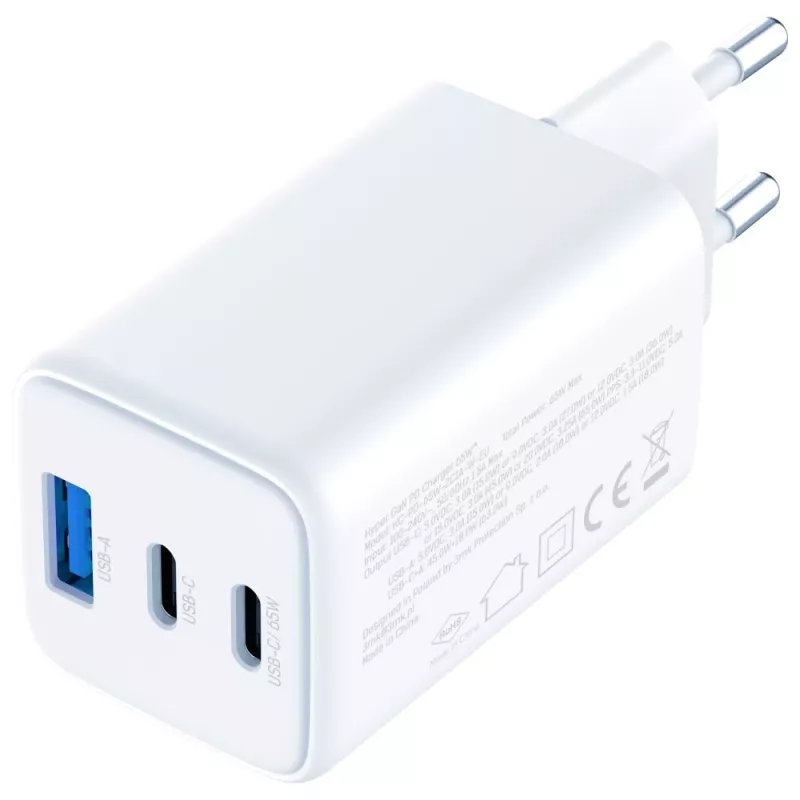 3MK Charger Hyper GaN 65W QC4+ — USB GaN 65W greitasis įkroviklis su QC4+ palaikymu