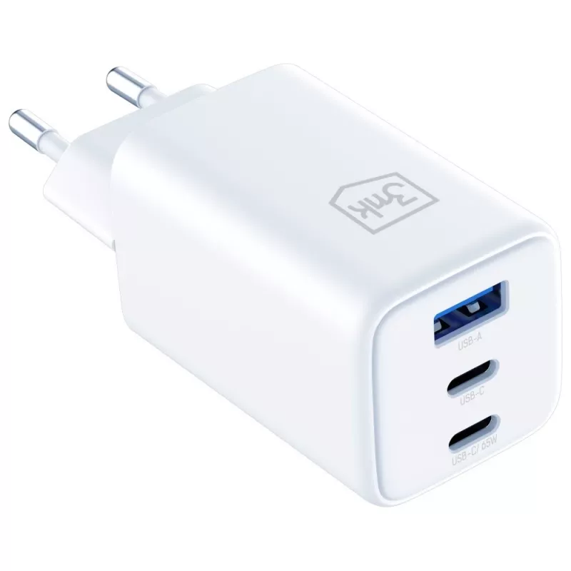 3MK Charger Hyper GaN 65W QC4+ — USB GaN 65W greitasis įkroviklis su QC4+ palaikymu