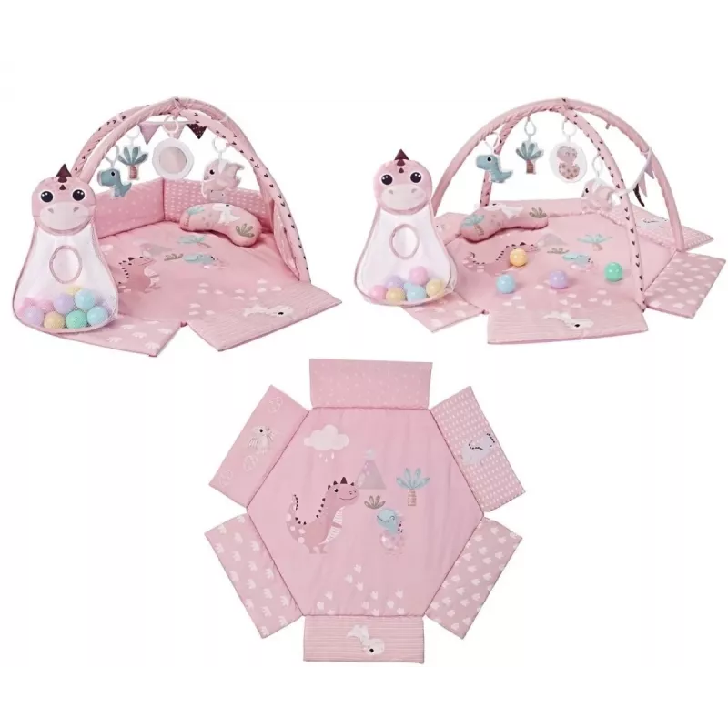 Edukacinis žaidimų kilimėlis Dino Pink TinyMini rožinis