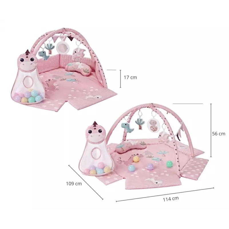 Edukacinis žaidimų kilimėlis Dino Pink TinyMini rožinis