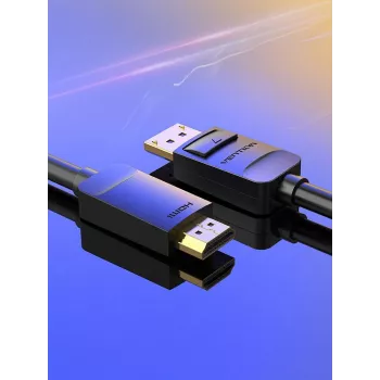Kabelis DP į HDMI 2M/JUODAS Hadbh Vention