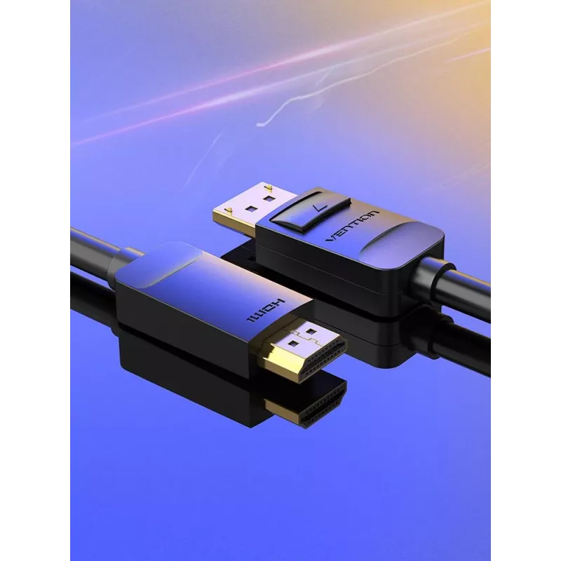 Kabelis DP į HDMI 2M/JUODAS Hadbh Vention