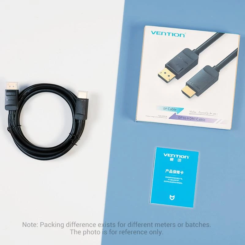 Kabelis DP į HDMI 2M/JUODAS Hadbh Vention