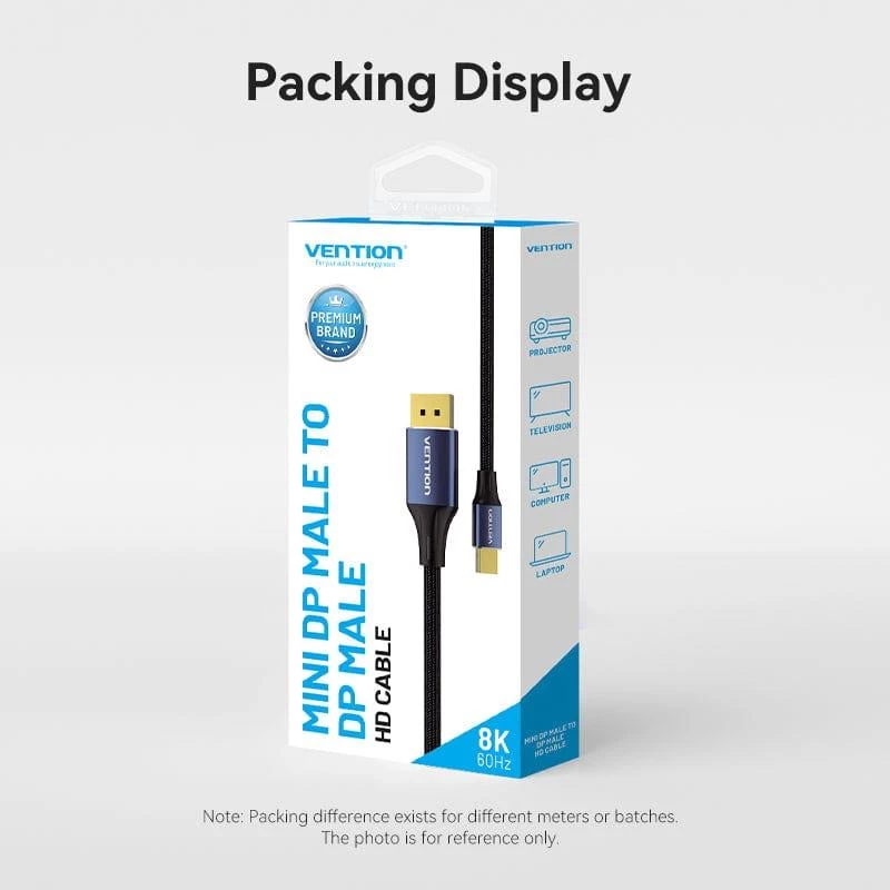 Kabelis Mini DP į DP 2M/BLUE Hcflh Vention